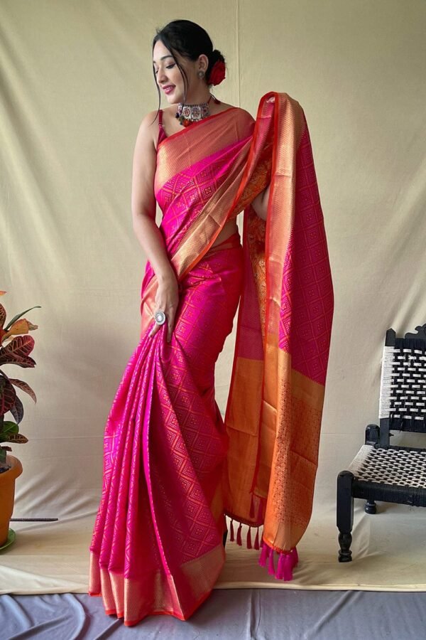 Hot Pink Patola Saree